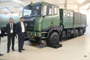 (Left to Right) - Mr. Nitin Seth, President - LCV & Defence, Ashok Leyland and Mr. Vinod Dasari, MD, Ashok Leyland with FAT 6x6 copy
