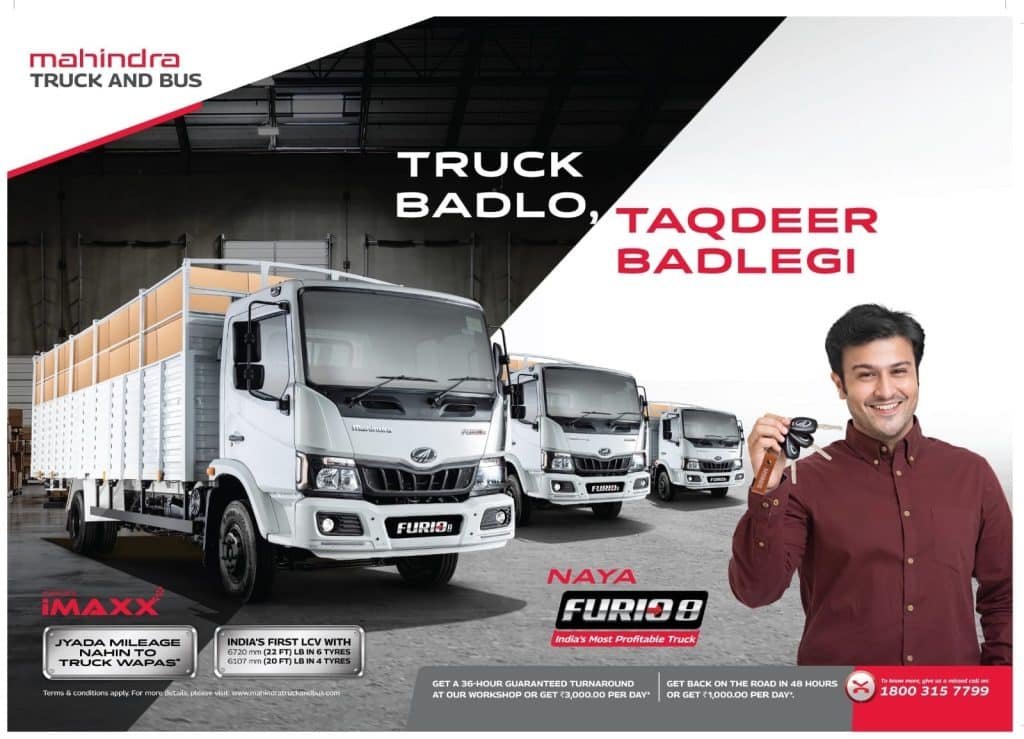 Mahindra FURIO 8 delivers Guaranteed Highest Mileage and Highest Profit in LCV category